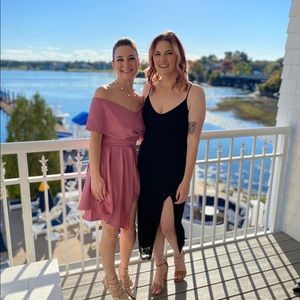 Black lace midi dress